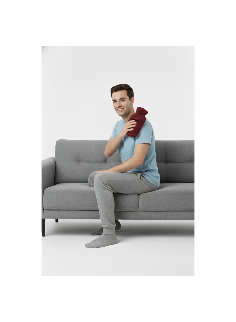  جرانزيا كيس مياه ساخن غير كهربائي بغطاء ناعم للاستخدام المنزلي وتدفئة الجسم بسهولة - Image 2